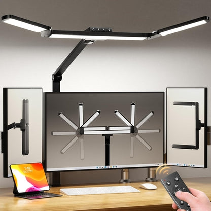 LED Desk Lamp With Clamp Stepless Dimming Home Office
