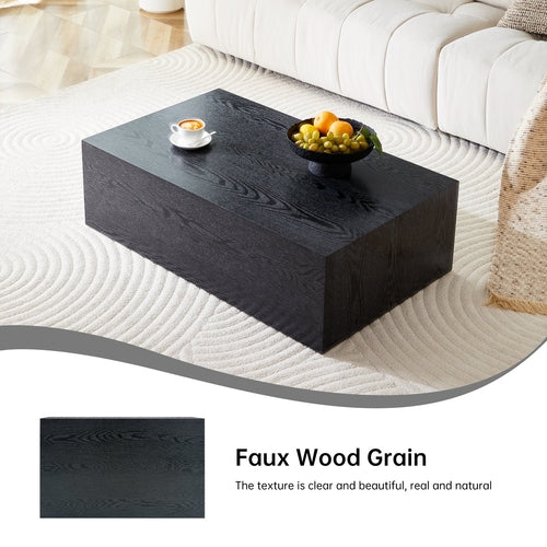 Modern Coffee Table – 39.3" Rectangular Accent Table with Textured