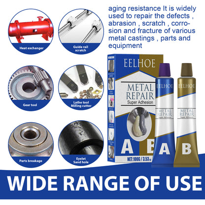 EELHOE Metal Repair Glue, Crack Plugging Quick Dry High Temperature Welding Metal Repair Agent