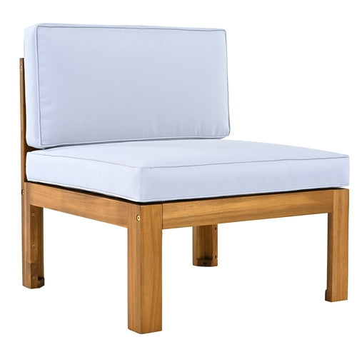 Outdoor Backyard Patio Wood 5-Piece Sectional Sofa Seating Group Set