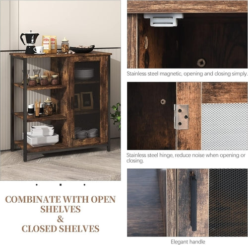 Mini Coffee Bar Cabinet Small Kitchen Buffet Farmhouse