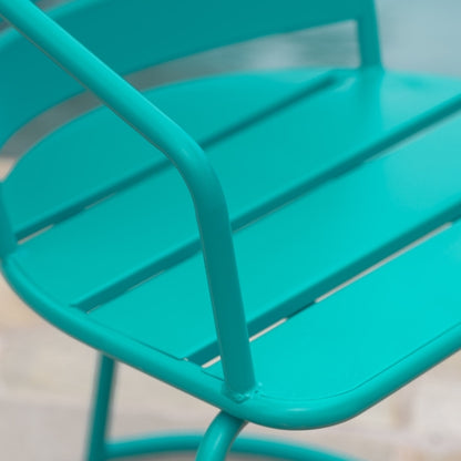Santa Monica 3-Piece Outdoor Bistro Set – Modern Iron Patio Dining Set