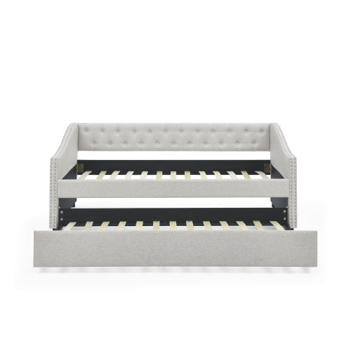 The Double Sofa Bed Has A Double Roller Upholstered Tufted Sofa Bed