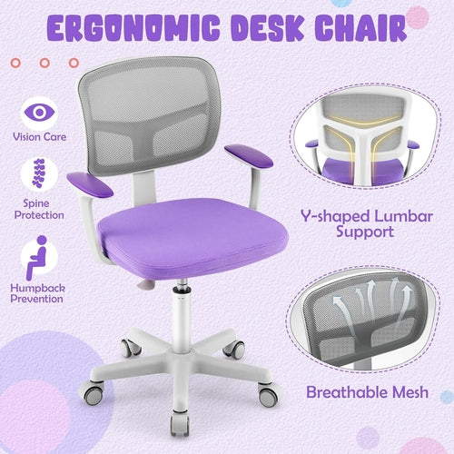Kids Desk Chair Height Adjustable 16 To 21 Inches Violet