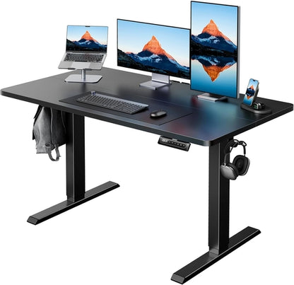 48 Inch Black Electric Standing Desk With Adjustable Height And Memory