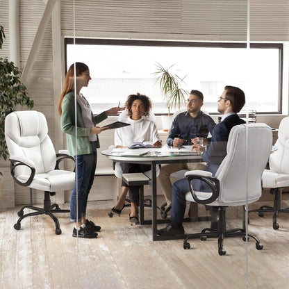 High Back Executive Chair Faux Leather Managerial Chair Ergonomic Task