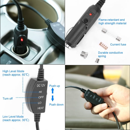 1Pc Heated Car Seat Cushion 12V Auto Seat Cover Warmer With Adjustable