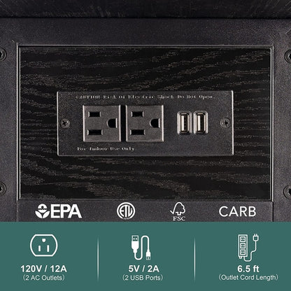 Slim Charging End Table With USB Ports And Outlets