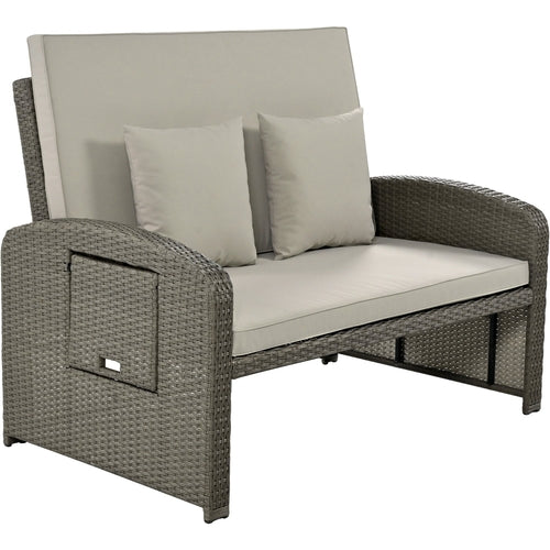 Outdoor Chaise Lounge Rattan White with Adjustable Design for Patio,