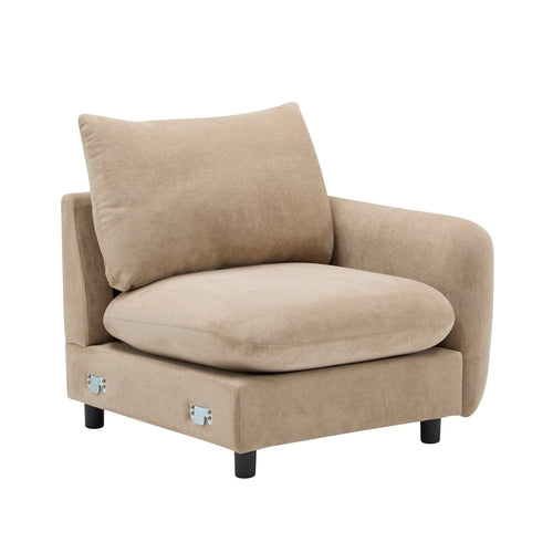 Modular Velvet Sectional Sofa Corner Chair – Convertible Upholstered