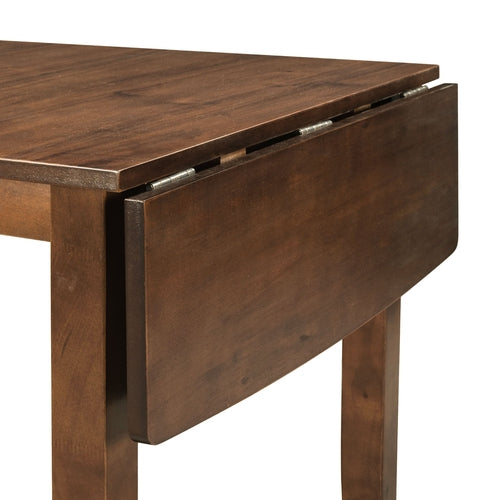 3-Piece Wood Drop Leaf Breakfast Nook Dining Table Set with 2 X-back