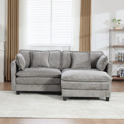 Cloud Sofa Modern Sectional Couch, Double Layer Upholstered Chenille