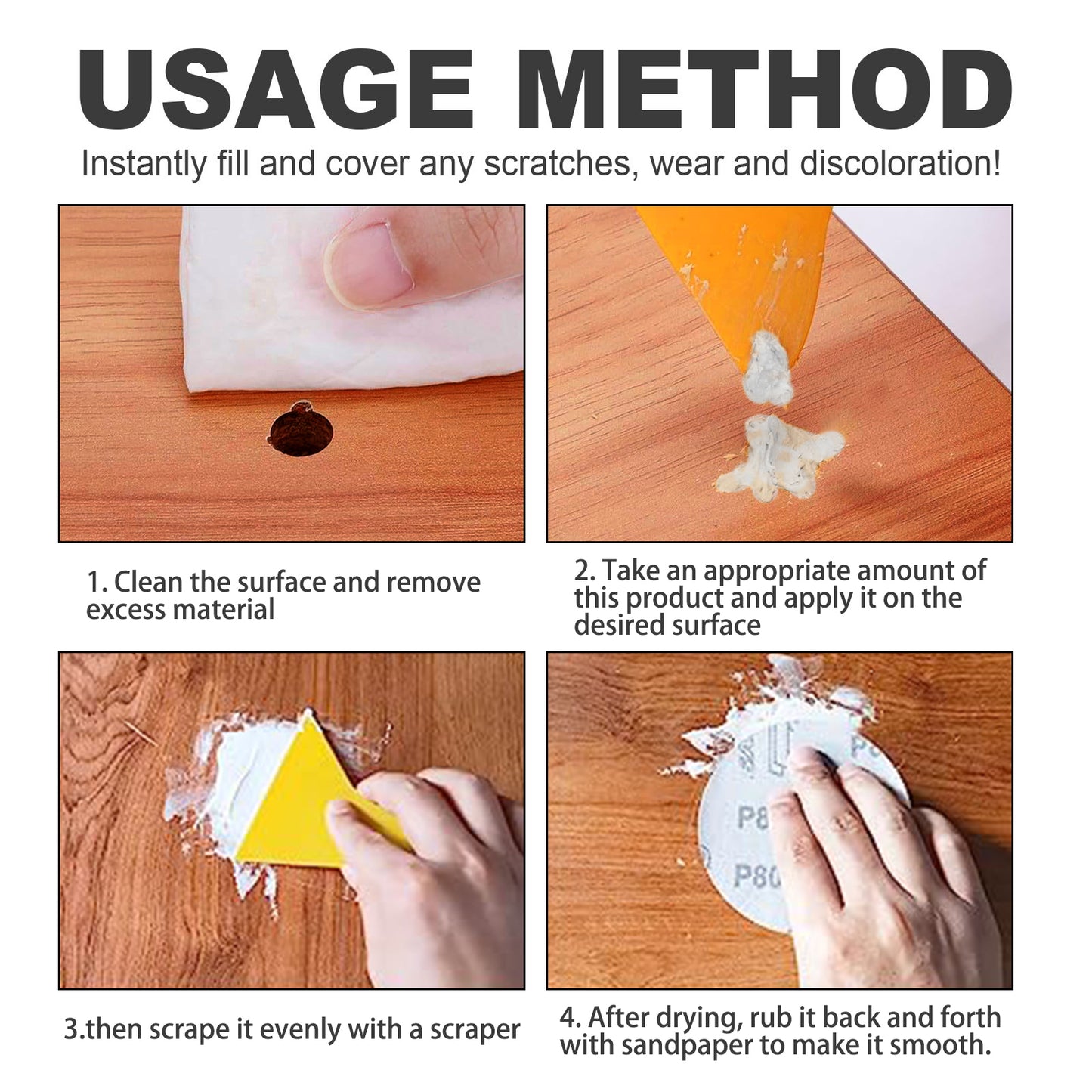 Wood Caulk Wood Furniture Floor Repair Paste Desk Cabinet Scratch Repair