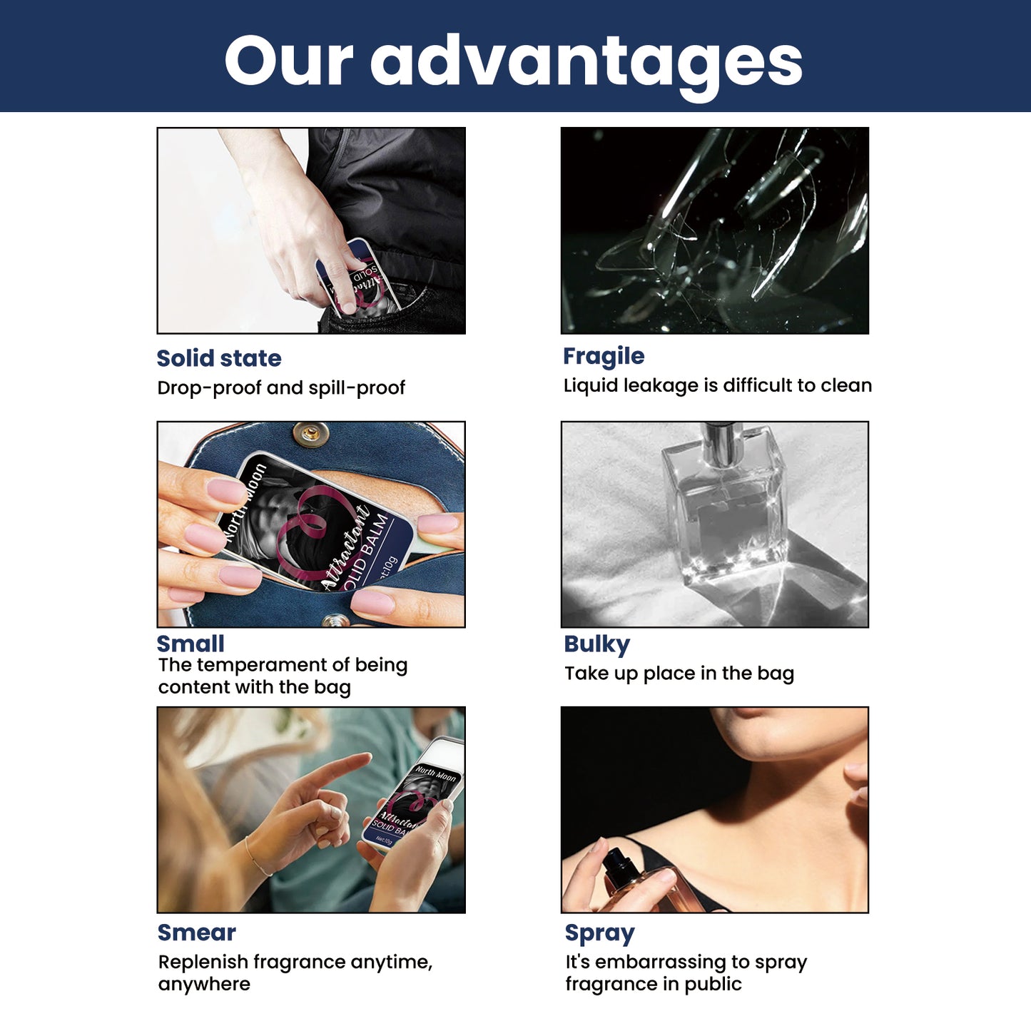 Attractant Solid Balm, Men And Women Heart Attraction Keep Fragrance Fresh Lasting Solid Perfume