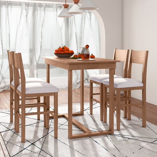 Farmhouse Counter Height 5-Piece Dining Table Set with 1 Rectangular