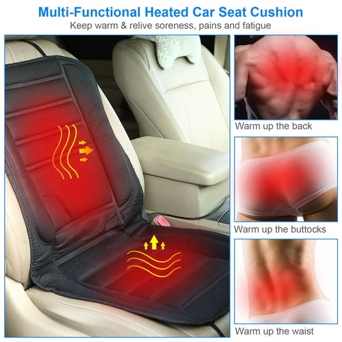 1Pc Heated Car Seat Cushion 12V Auto Seat Cover Warmer With Adjustable