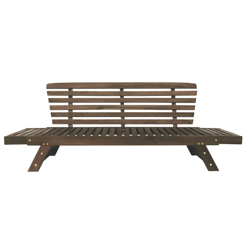 Outdoor Adjustable Patio Wooden Daybed Sofa Chaise Lounge with