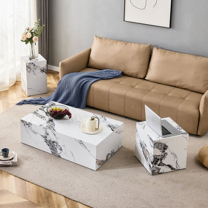 Modern Coffee Table – 39.3" Rectangular Accent Table with Textured