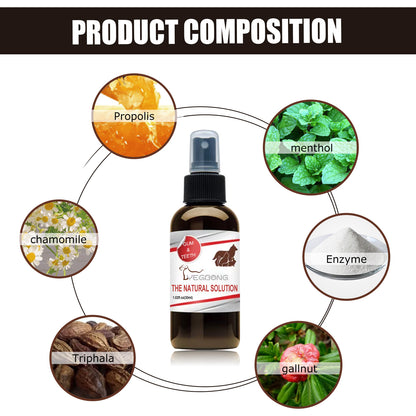 Yegbong Pet Tooth Cleaning Spray, Cats And Dogs Removal Tartar Stains Bad Breath Oral Cleaning Spray