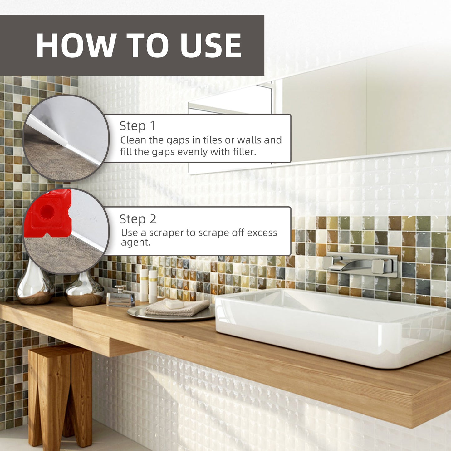 Jaysuing Tile Refill Agent, Kitchen Bathroom Waterproof Floor Mildew Proof Joint Tile Tip Sealant