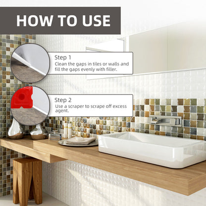 Jaysuing Tile Refill Agent, Kitchen Bathroom Waterproof Floor Mildew Proof Joint Tile Tip Sealant