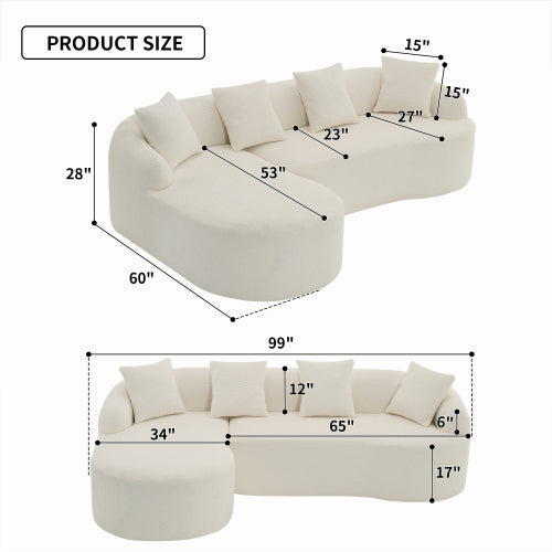 LY-022 GREY COMPRESSION SOFA Combining Chaise Longue With 3-seater,