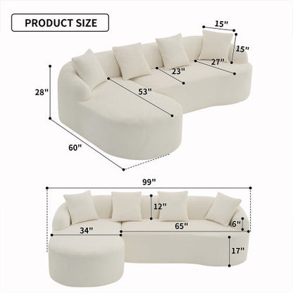 LY-022 GREY COMPRESSION SOFA Combining Chaise Longue With 3-seater,