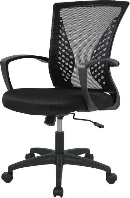 Home Office Chair Mid Back PC Swivel Lumbar Support Adjustable Desk