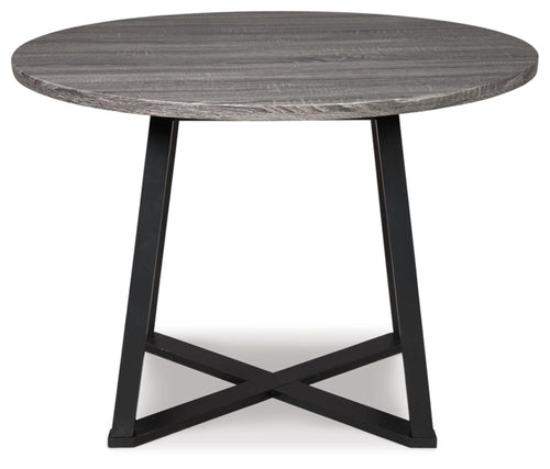 Centiar Mid Century Round Dining Table Gray Metal Legs