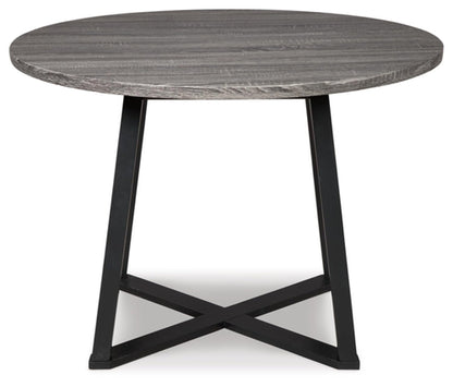 Centiar Mid Century Round Dining Table Gray Metal Legs