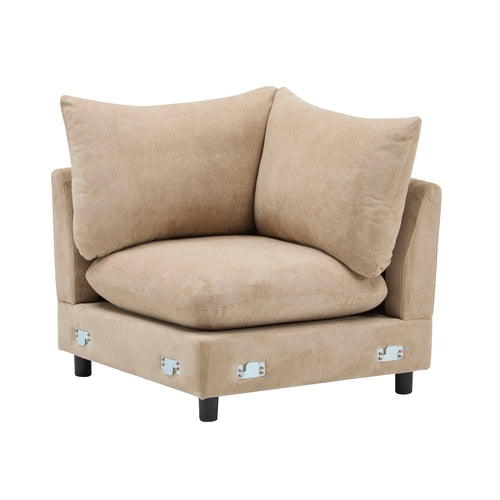 Modular Velvet Sectional Sofa Corner Chair – Convertible Upholstered