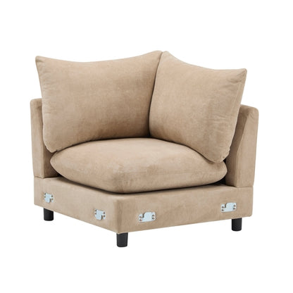 Modular Velvet Sectional Sofa Corner Chair – Convertible Upholstered