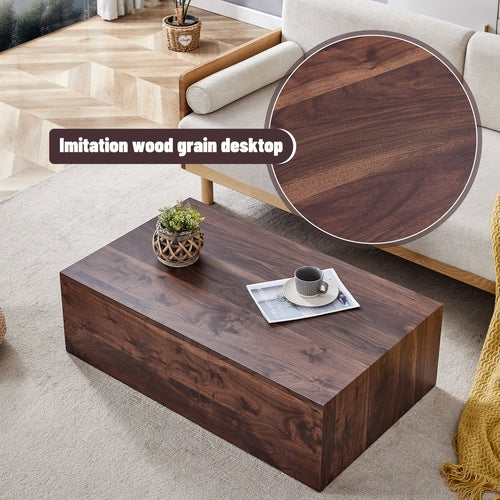 Modern Coffee Table – 39.3" Rectangular Accent Table with Textured