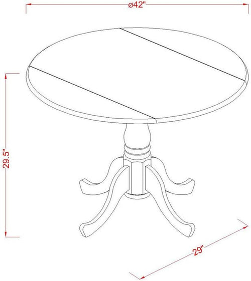 5 Piece Drop Leaf Dining Table Set Black Faux Leather
