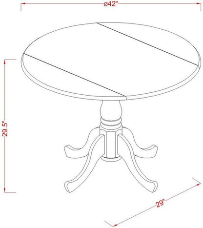 5 Piece Drop Leaf Dining Table Set Black Faux Leather
