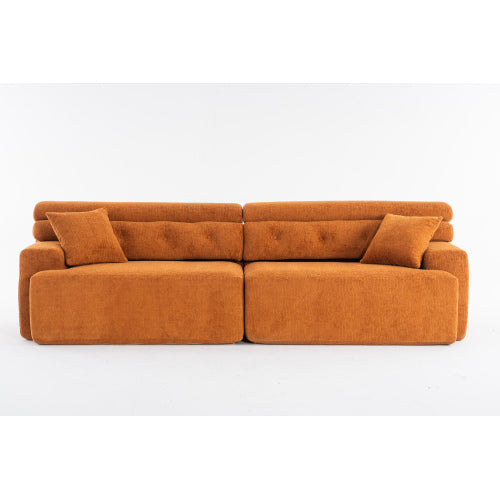 LY-029 ORANGE COMPRESSION SOFA 4-seater Combined Sofa, Wood Grain