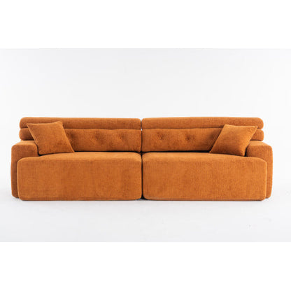 LY-029 ORANGE COMPRESSION SOFA 4-seater Combined Sofa, Wood Grain