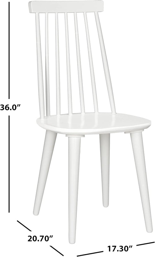 White Farmhouse Spindle Dining Chair Set Of 2 For Kitchen