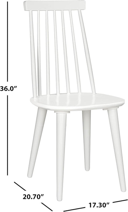 White Farmhouse Spindle Dining Chair Set Of 2 For Kitchen