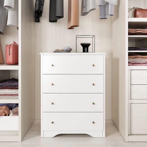 White Dresser With Four Drawers Modern Bedroom Storage