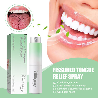 South Moon Fissured Tongue Relief Spray, Relieve Cracked Tongue And Fresh Breath Deodorizer Mouth Spray