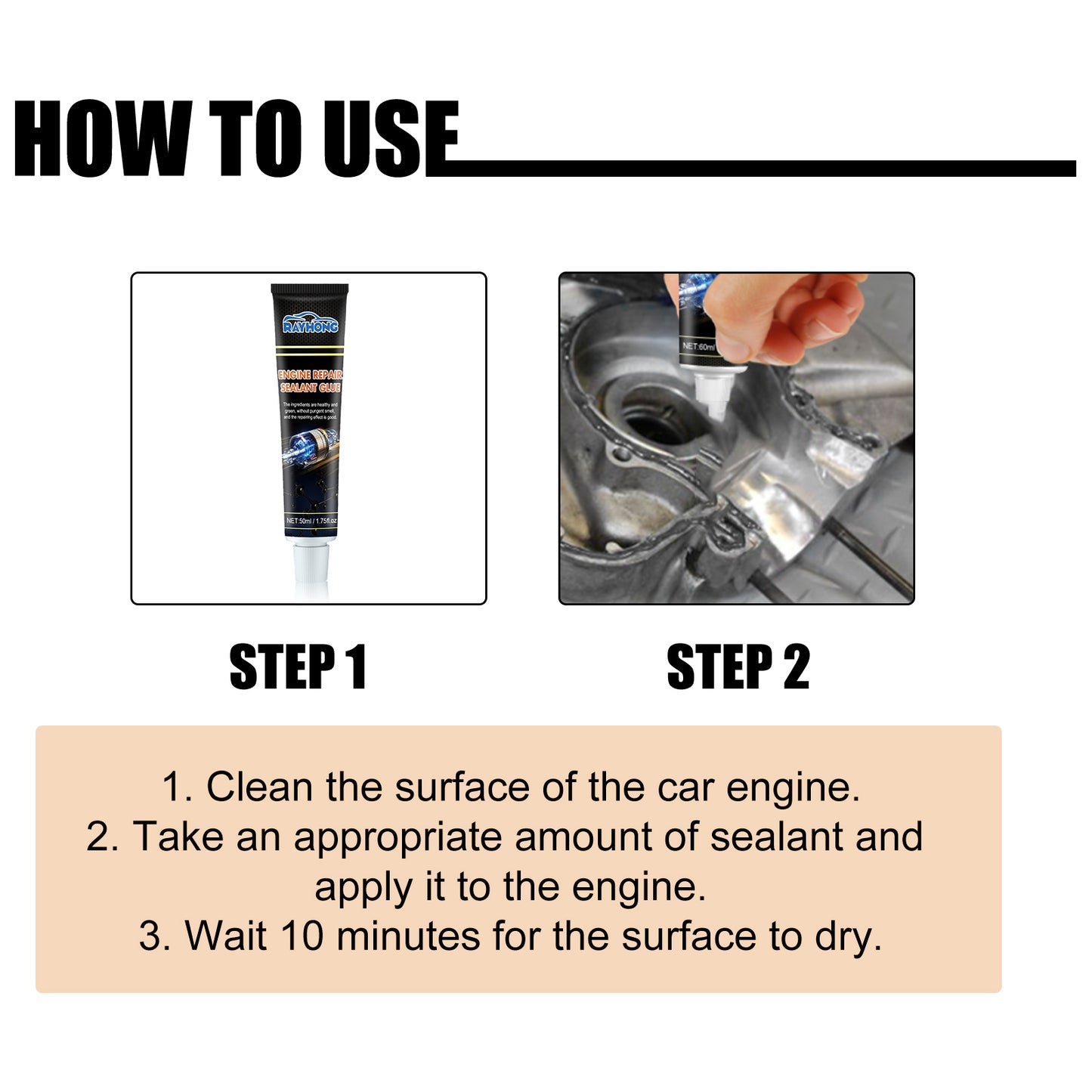 Engine Repair Sealant Glue, Auto Repair Oil And Temperature Resistant Silicone Sealant Metal Fuel Tank