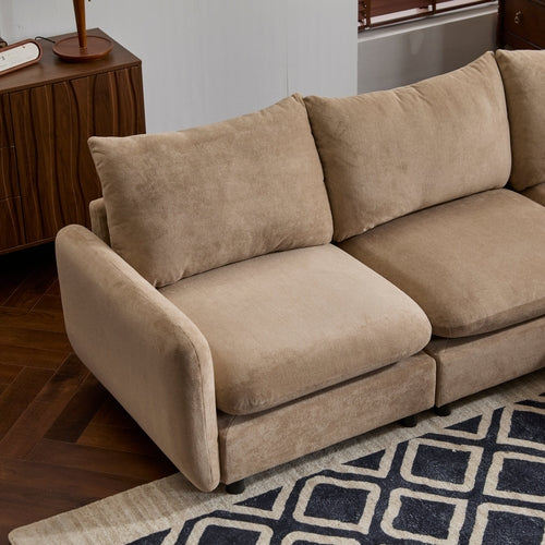 Modular Velvet Sectional Sofa Corner Chair – Convertible Upholstered