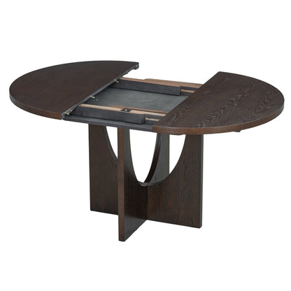 Modern 5-Piece Extendable Round Dining Table Set with 16.2inch