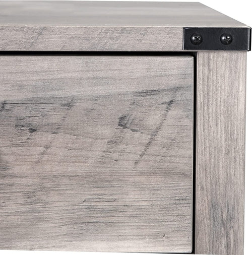 Barnwood Rustic Nightstand With X Shaped Barn Doors Grey