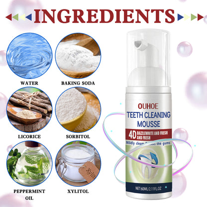 OUHOE Tooth Cleaning Mousse, Mouth Clean Fresh Bright White Anti-decay Foam Toothpaste