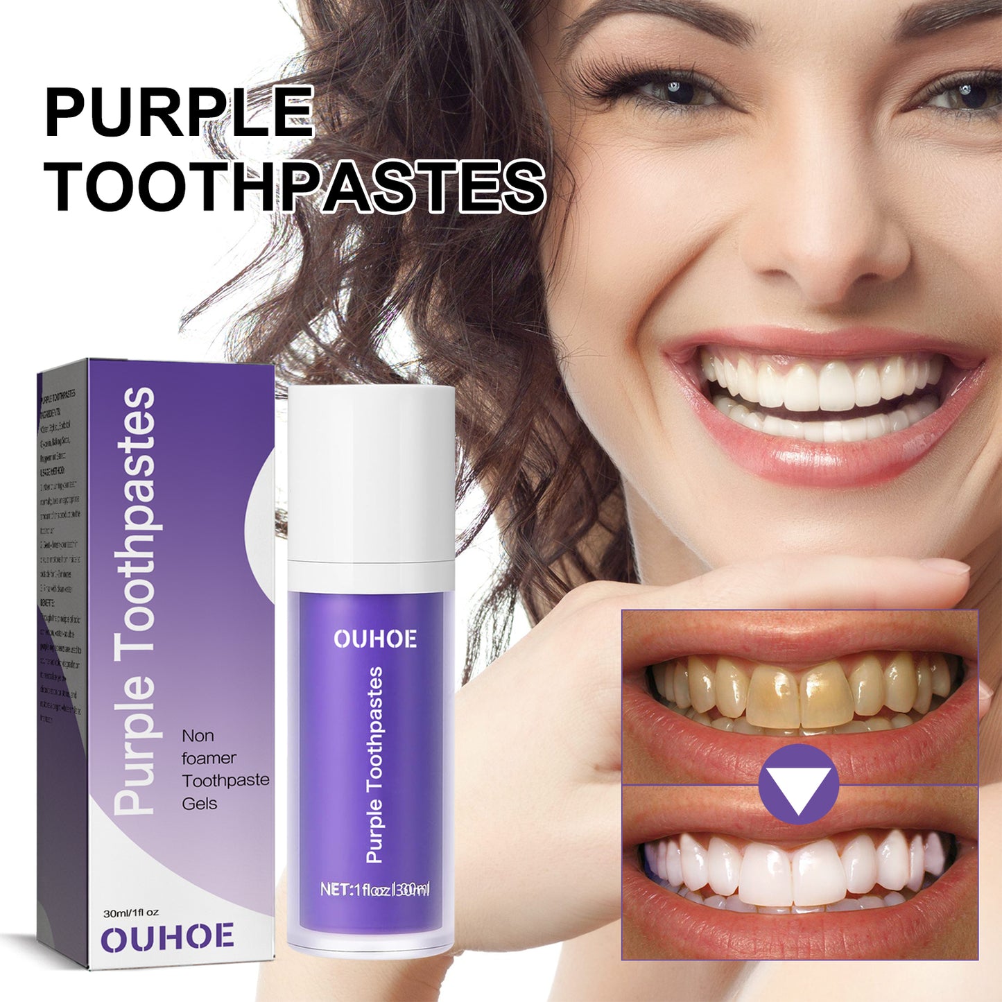Tooth Whitening Toothpaste, Cleans Stains Care For Gums Fresh Breath And White Teeth Toothpaste