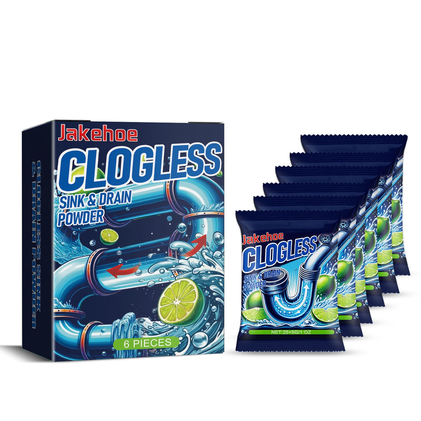 Pipe Dredging Powder, Kitchen Toilet Sewer Pipe Dissolving Odor Oil Blocking Cleaning Powder