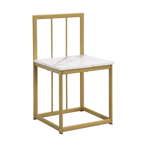 Modern 7-Piece Dining Table Set with Faux Marble Compact 55Inch