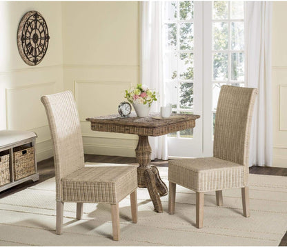 Grey Wicker Rattan 18 Inch Dining Chair For Living Room Safavieh